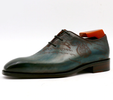 Load image into Gallery viewer, The Lincoln - Hand painted bespoke oxford in deep patina peacock